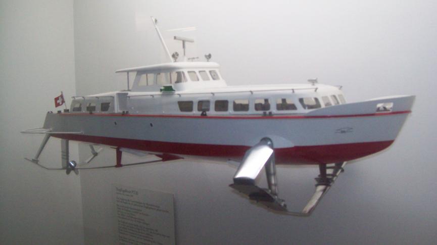 Макет судна на подводных крыльях "PT-20"
Построен на Supramar AG в Люцерне в 1962 году. Deutsches Museum (Германский Технический Музей, Мюнхен), 27.09.2010
